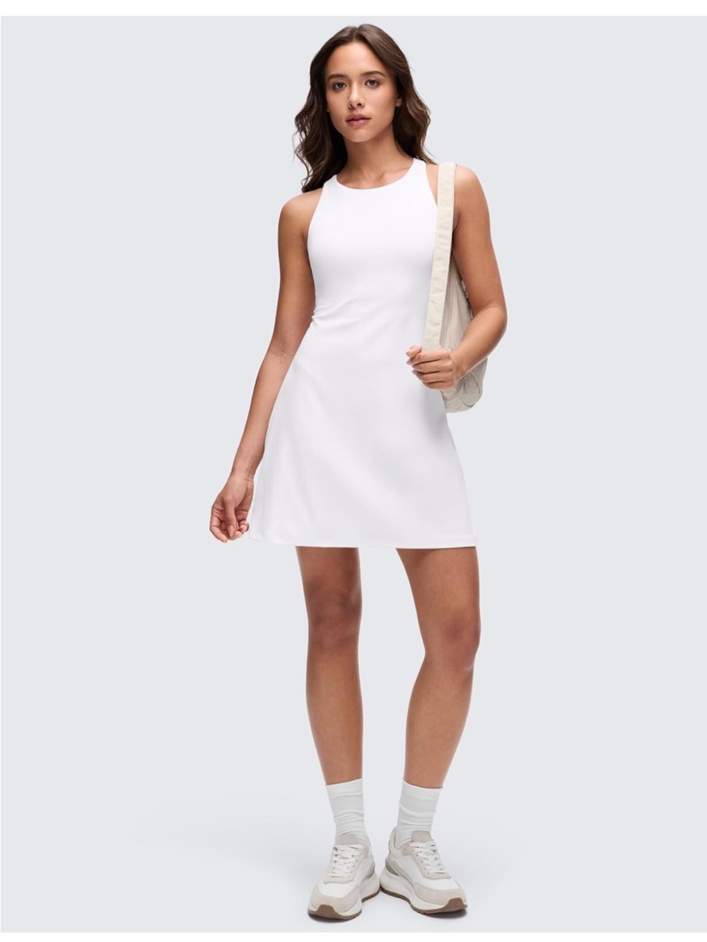 CRZ YOGA White Sleeveless Mini Dress